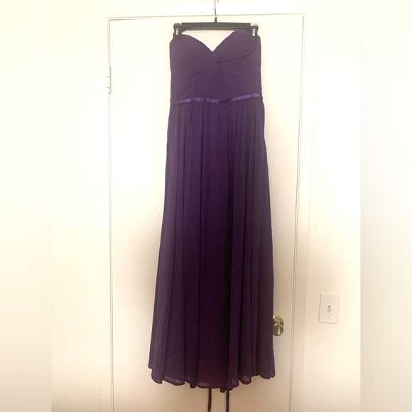 New May Queen Strapless Maxi Dress Gown Corset Top Evening Prom Purple Plum 10 - Picture 6 of 16